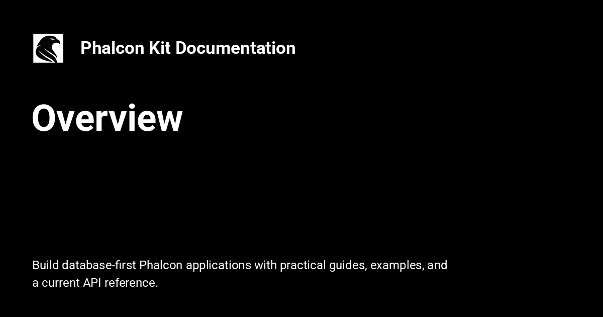 Welcome - Phalcon Kit Documentation